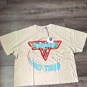 Van Halen 1980 Tour Cream Graphic Unisex Adult T-Shirt